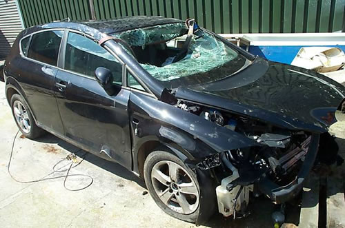 Accident damaged car